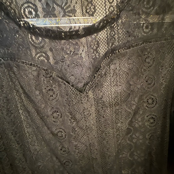 Grace Karin Black Lace Sheer Long Sleeve Blouse size XL - Picture 4 of 6
